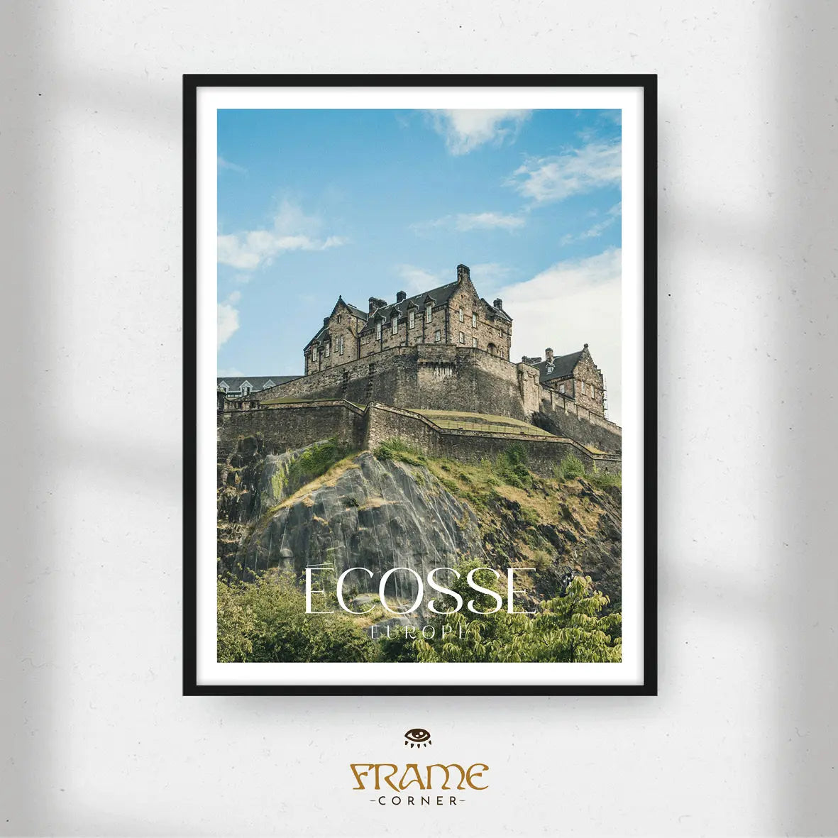 Affiche Écosse - Château d'Édimbourg Frame Corner