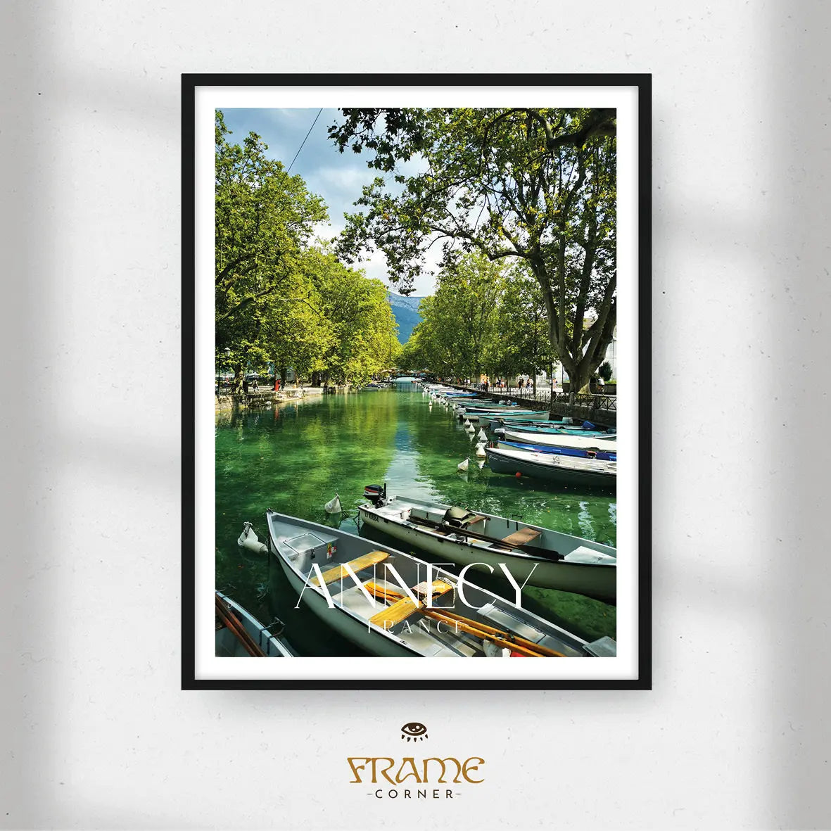 Affiche Annecy - Barque et Canaux Frame Corner