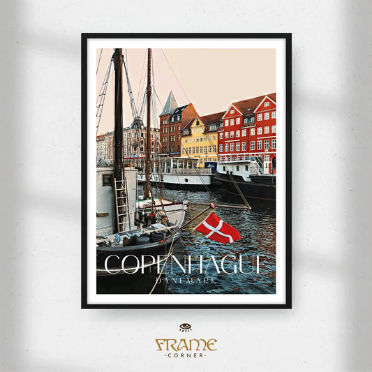 Affiche Copenhague - Le Nyhavn Frame Corner