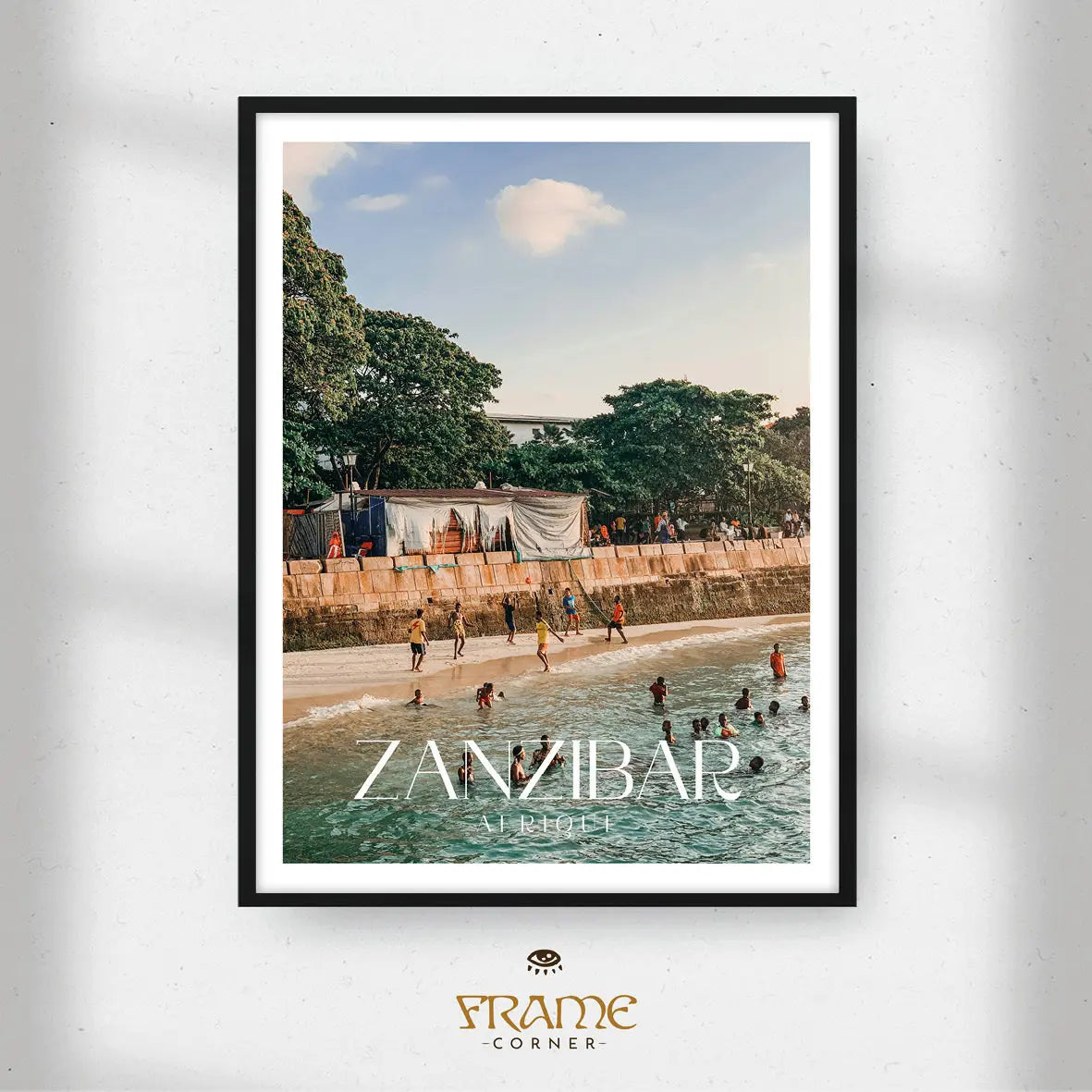 Affiche Zanzibar - Vie sur la plage Frame Corner