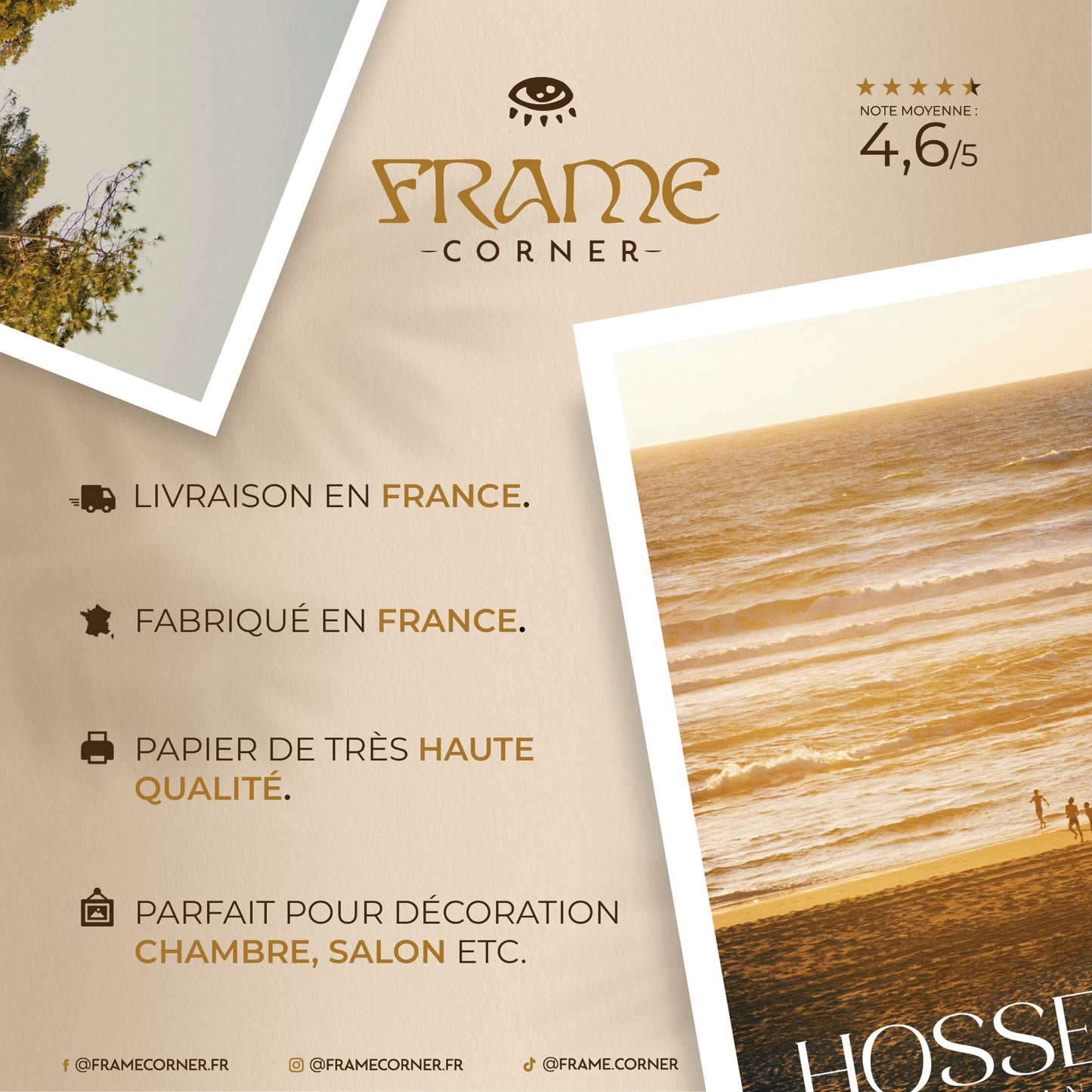 Affiche Hossegor - Surf Frame Corner